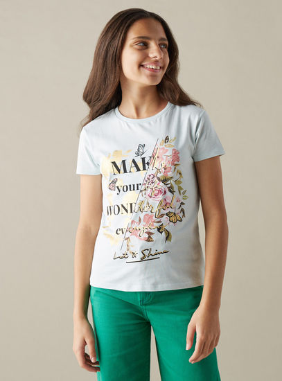 Slogan Graphic Foil Print Better Cotton T-shirt-T-shirts-image-0