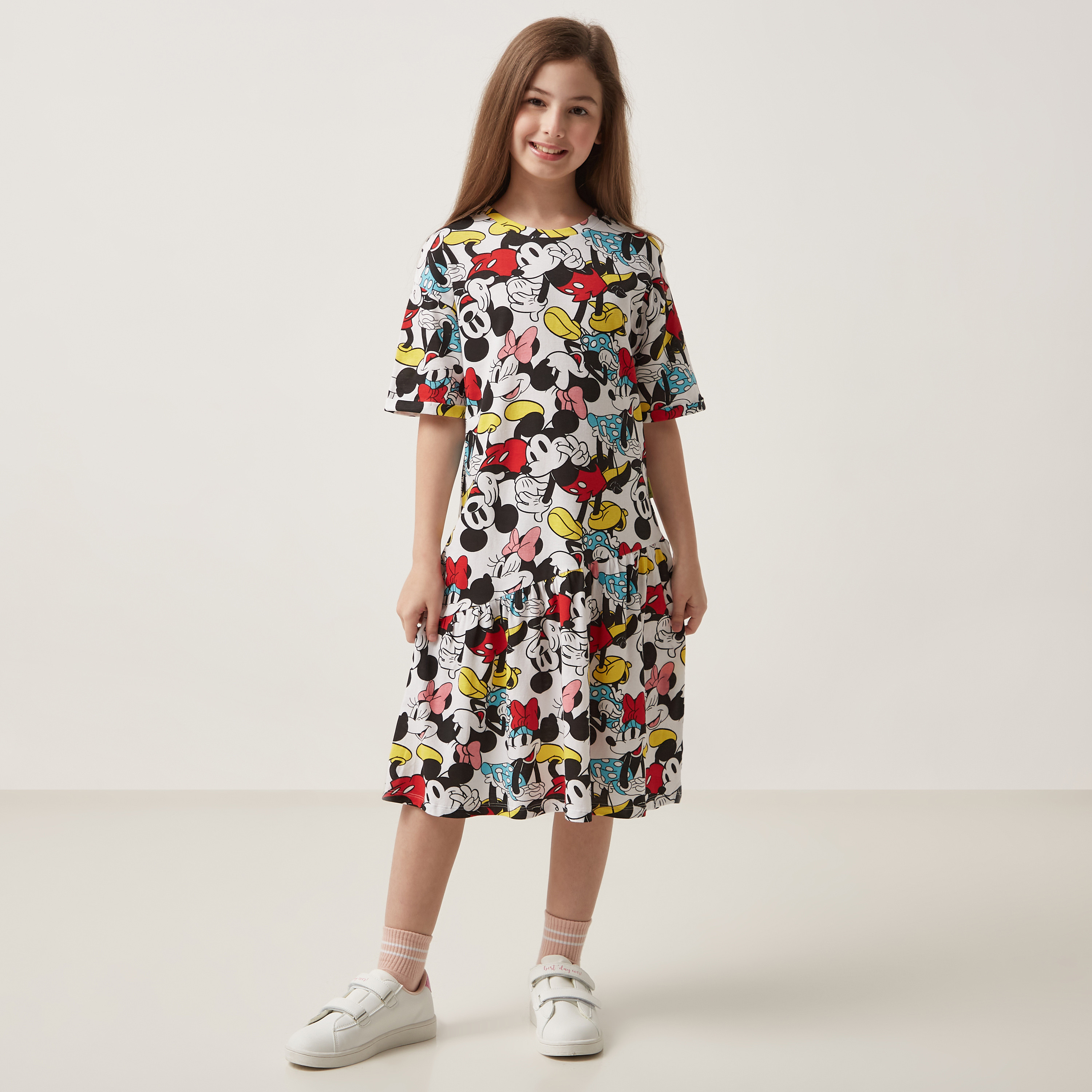 Shop All-Over Mickey Mouse Print Dress Online | Max Kuwait