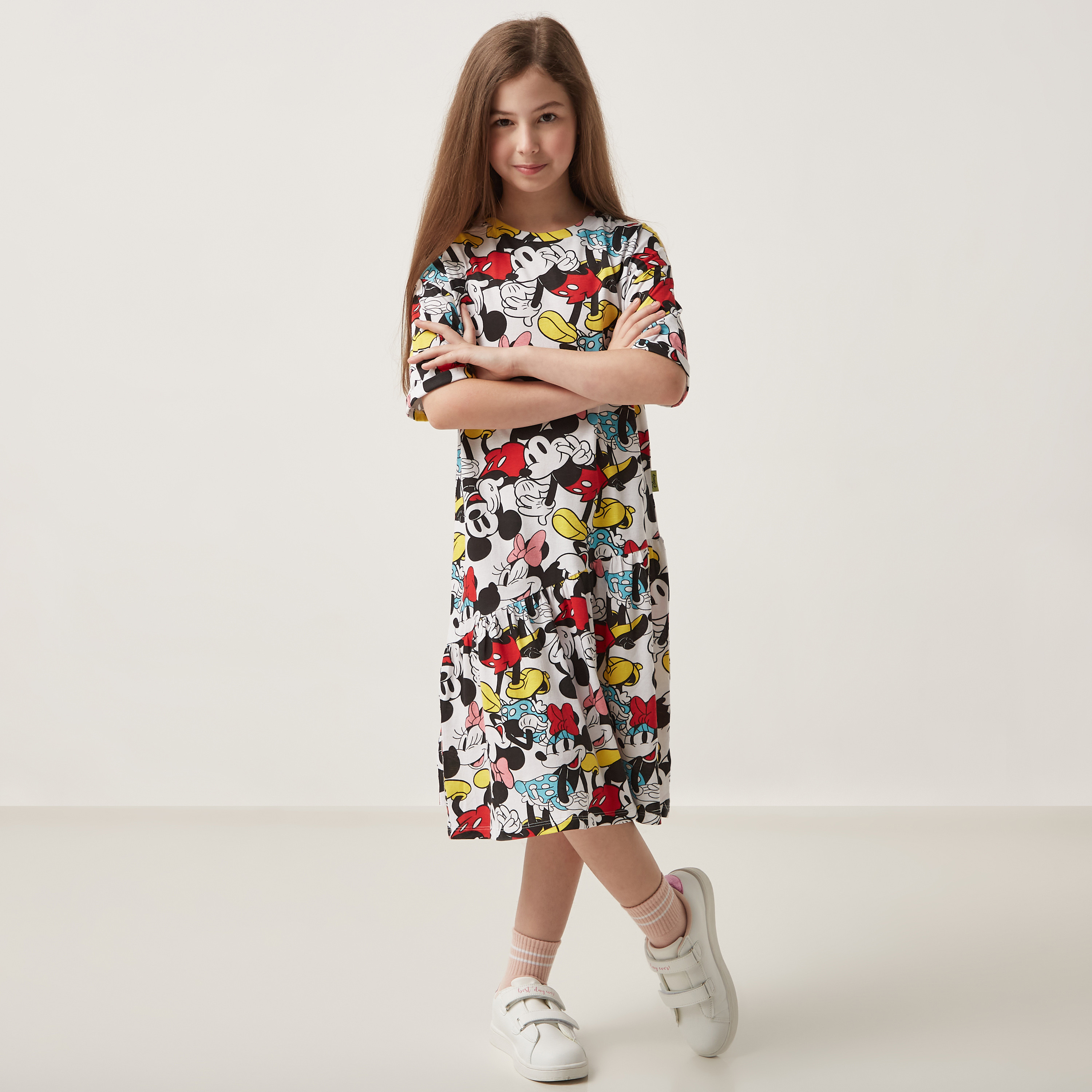 Shop All-Over Mickey Mouse Print Dress Online | Max Kuwait