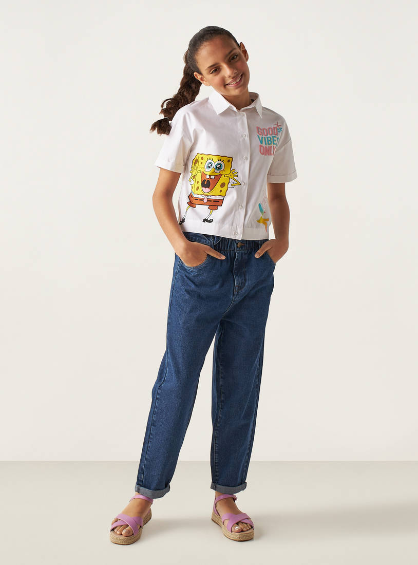 SpongeBob SquarePants Print Shirt-Tops & T-shirts-image-1