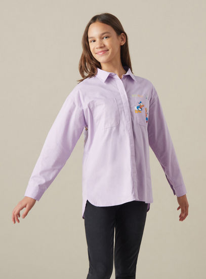 قميص مقاس واسع بطبعات لوني تيونز-القمصان والبلوزات-image-0