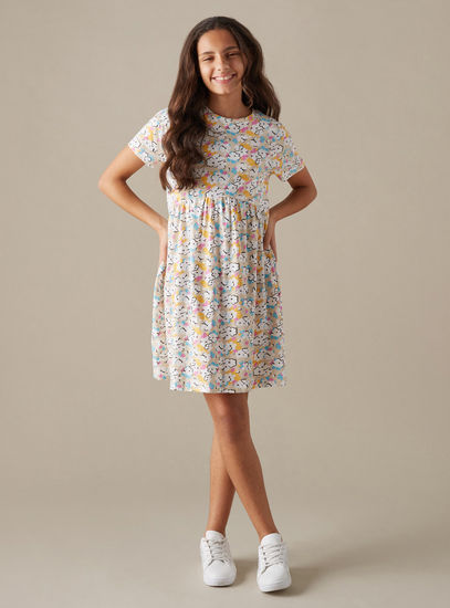 فستان بطبعات أزهار-الفساتين الكاجوال-image-0