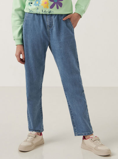Solid Skinny Fit Mom Jeans-Jeans-image-0
