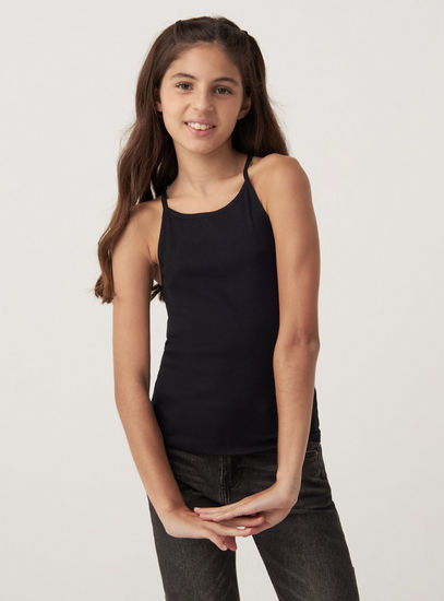 Set of 2 - Solid Sleeveless Camisole with Scoop Neck