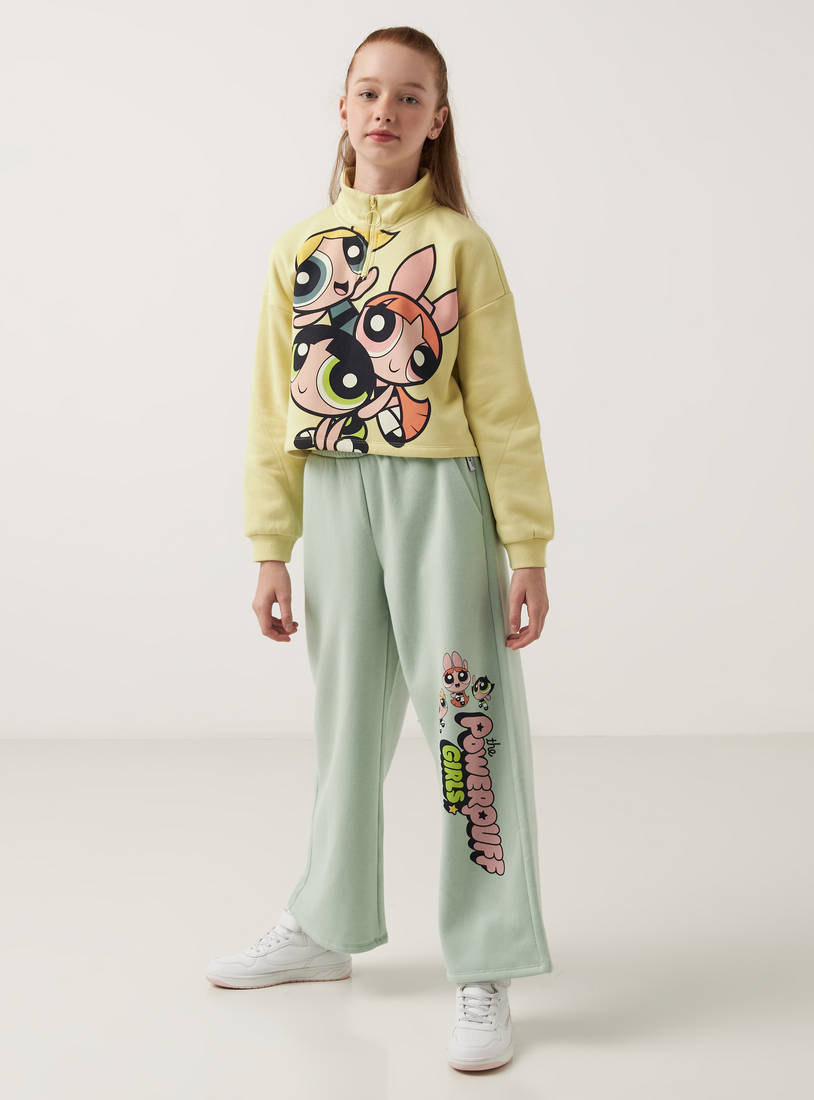 The Powerpuff Girls Print Better Cotton Pants with Elasticated Waistband-Trousers-image-1