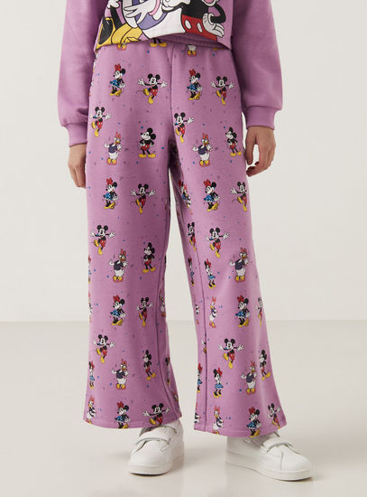 All-Over Mickey Mouse and Friends Print Culottes with Elasticated Waistband-Bottoms-image-0