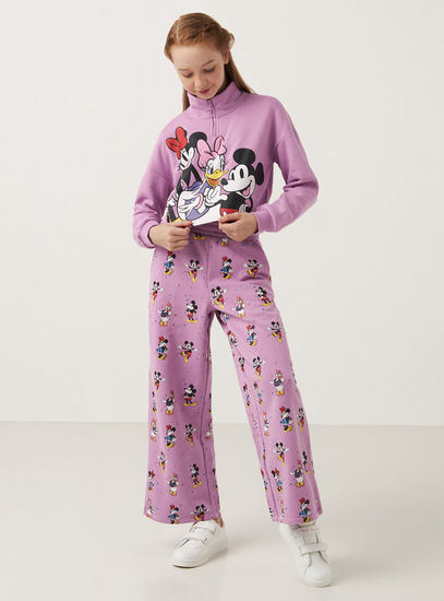 All-Over Mickey Mouse and Friends Print Culottes with Elasticated Waistband-Bottoms-image-1