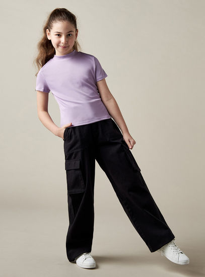 Plain Better Cotton Full Length Cargo Pants-Trousers-image-1