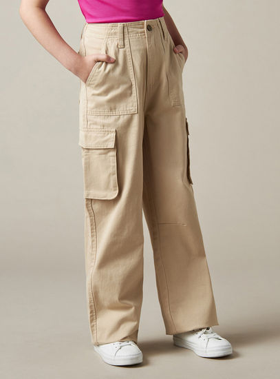 Plain Better Cotton Full Length Cargo Pants-Trousers-image-0