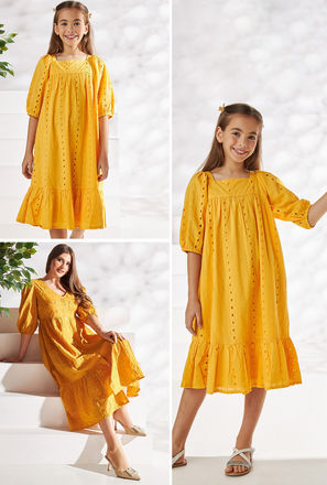 Embroidered Better Cotton Knee-Length Dress