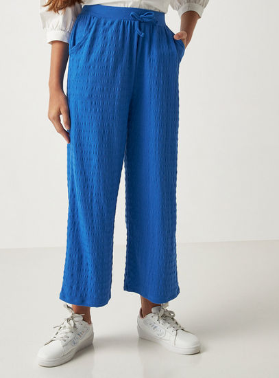 Mid-Rise Regular Fit Textured Better Cotton Culottes-Trousers-image-0