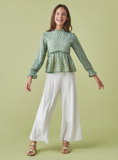 Pleated Plisse Palazzo-Trousers-image-1