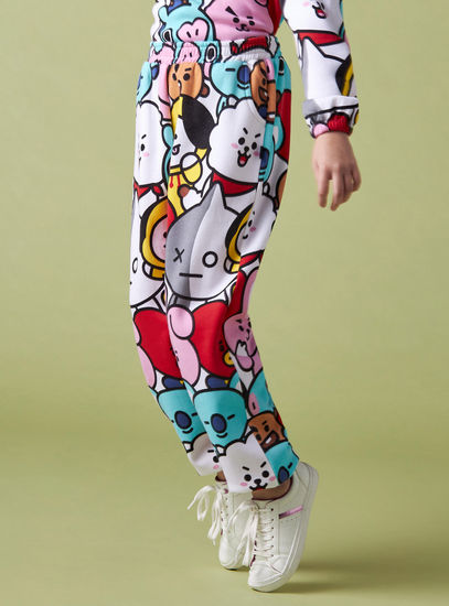 All-Over BT21 Graphic Print Regular Fit Better Cotton Joggers-Bottoms-image-0