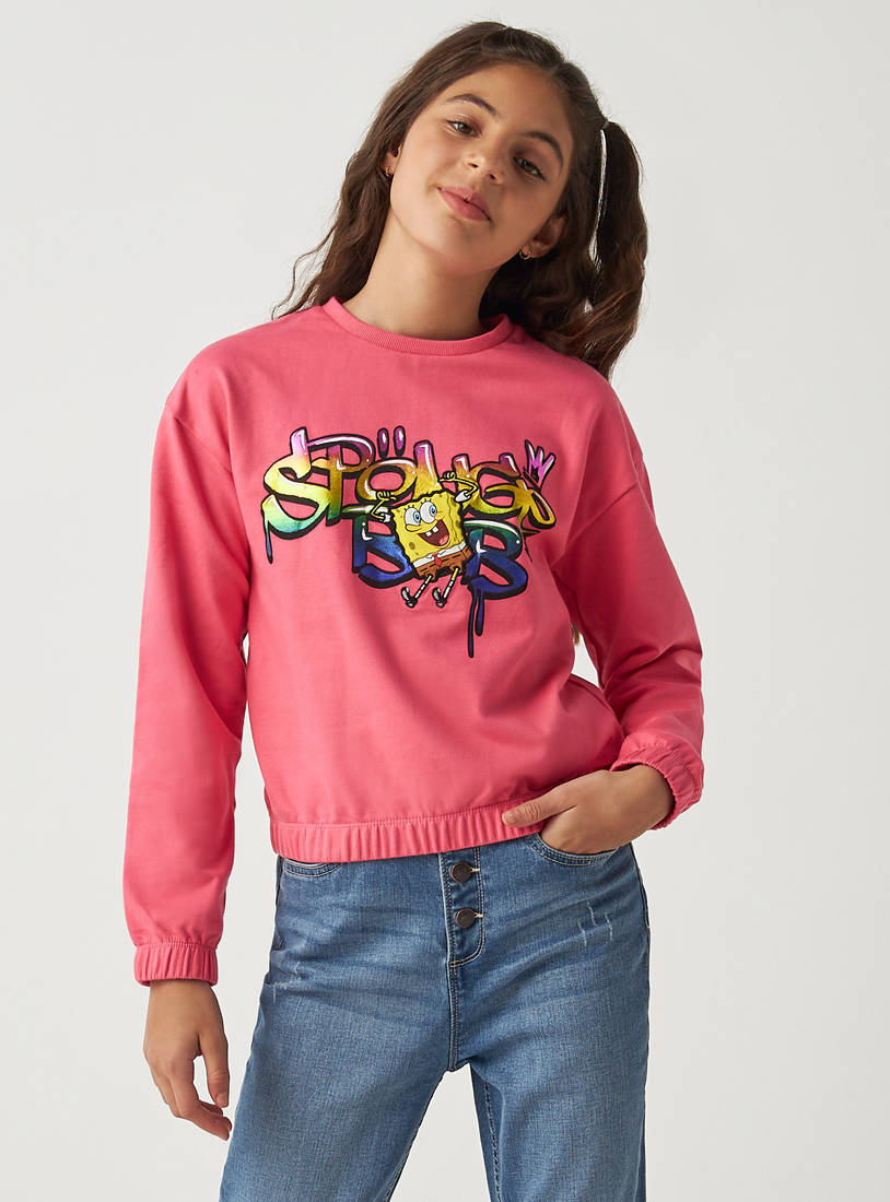 SpongeBob SquarePants Print Sweatshirt-Hoodies & Sweatshirts-image-0