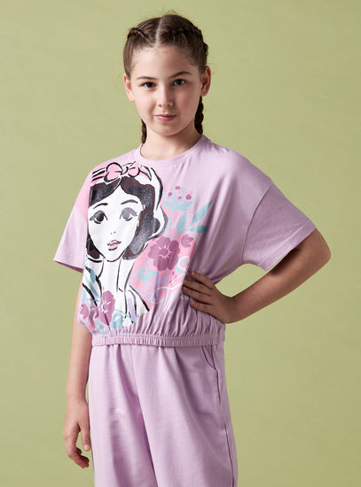 Snow White Print T-shirt with Elasticated Waist-Tops & T-shirts-image-0