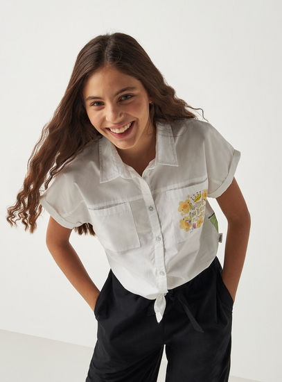 Disney Princess Print Shirt with Tie-Ups-Shirts & Blouses-image-0