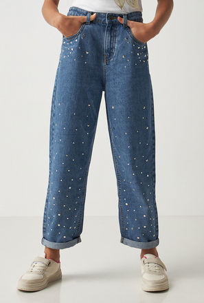 Mid-Rise Comfort Fit Embellished Better Cotton Jeans