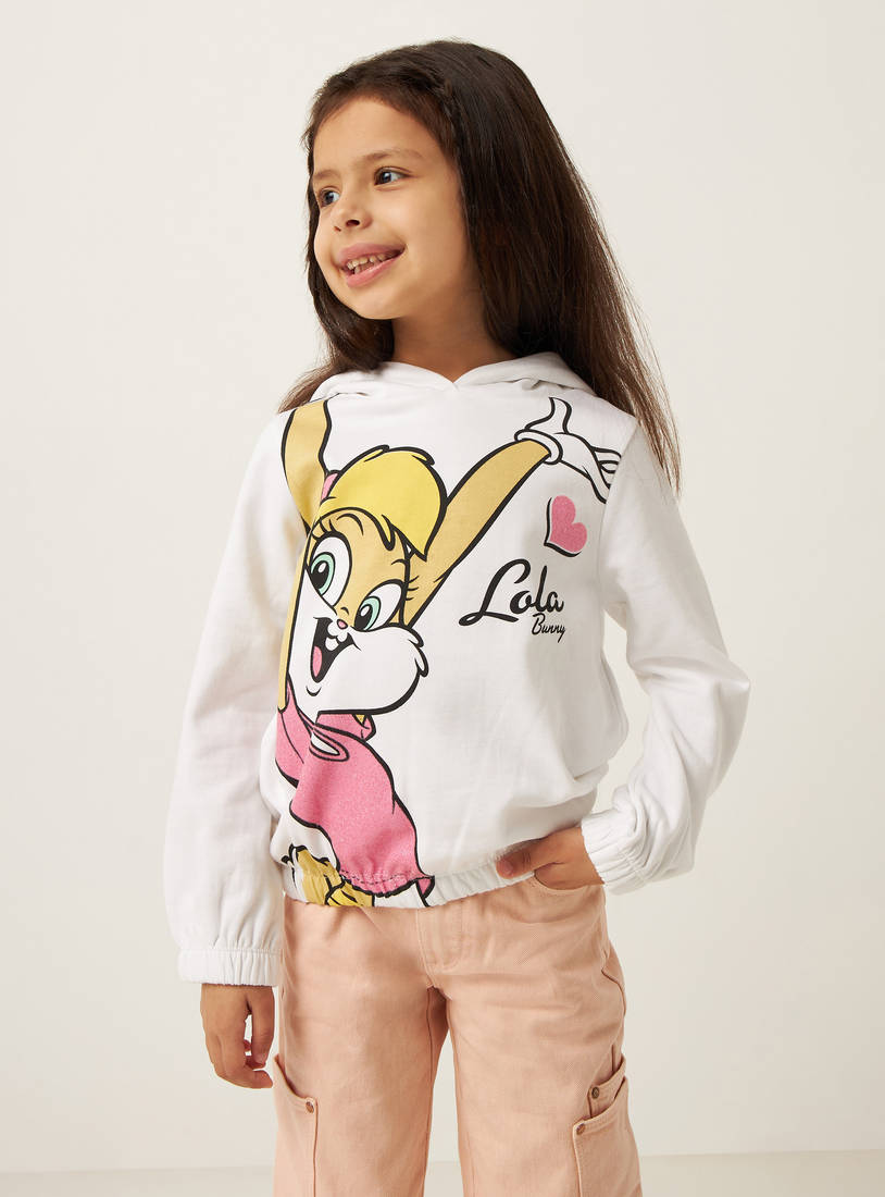Lola Print Sweatshirt with Hood and Long Sleeves-Hoodies & Sweatshirts-image-0