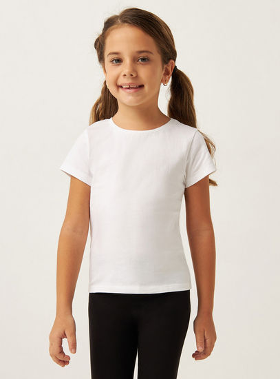 Set of 2 - Solid T-shirt with Round Neck and Short Sleeves