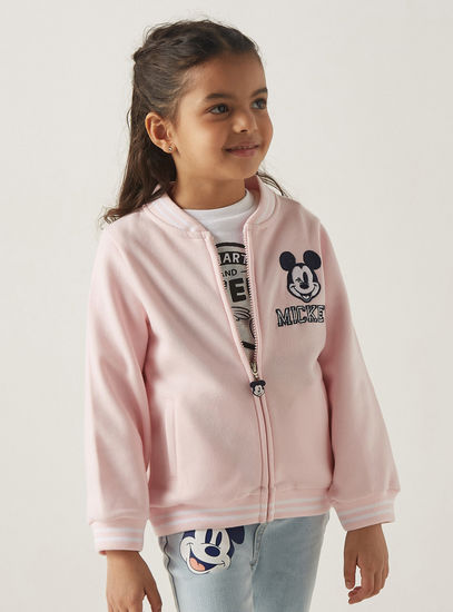 Mickey Mouse Embroidered Zip-Through Jacket with Pockets