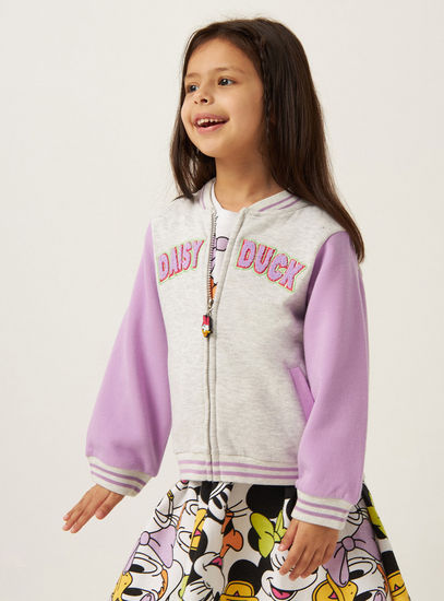Daisy Duck Print Zip Through Jacket with Long Sleeves and Pockets