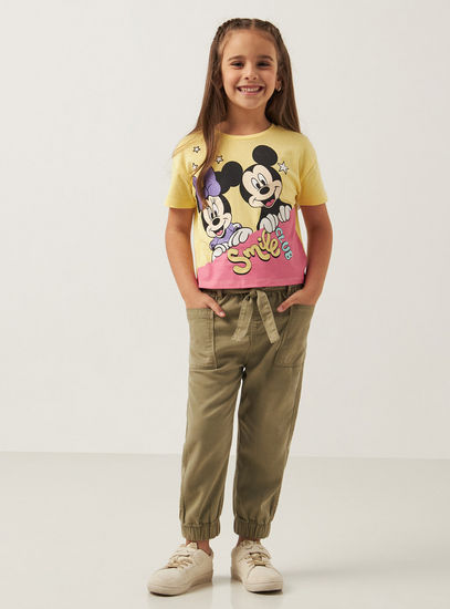 Mickey and Minnie Mouse Graphic Print T-shirt