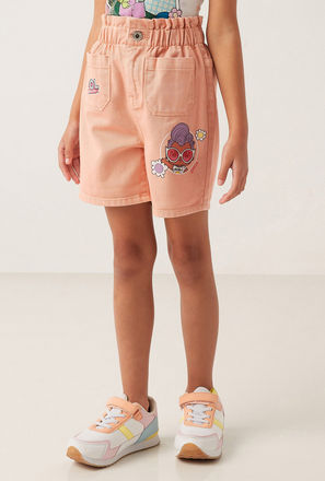 L.O.L. Surprise! Print Shorts with Paper Bag Waist-mxkids-girlstwotoeightyrs-clothing-bottoms-shorts-3