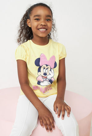 Minnie Mouse Sequin Embellished T-shirt-mxkids-girlstwotoeightyrs-clothing-tops-tshirts-1