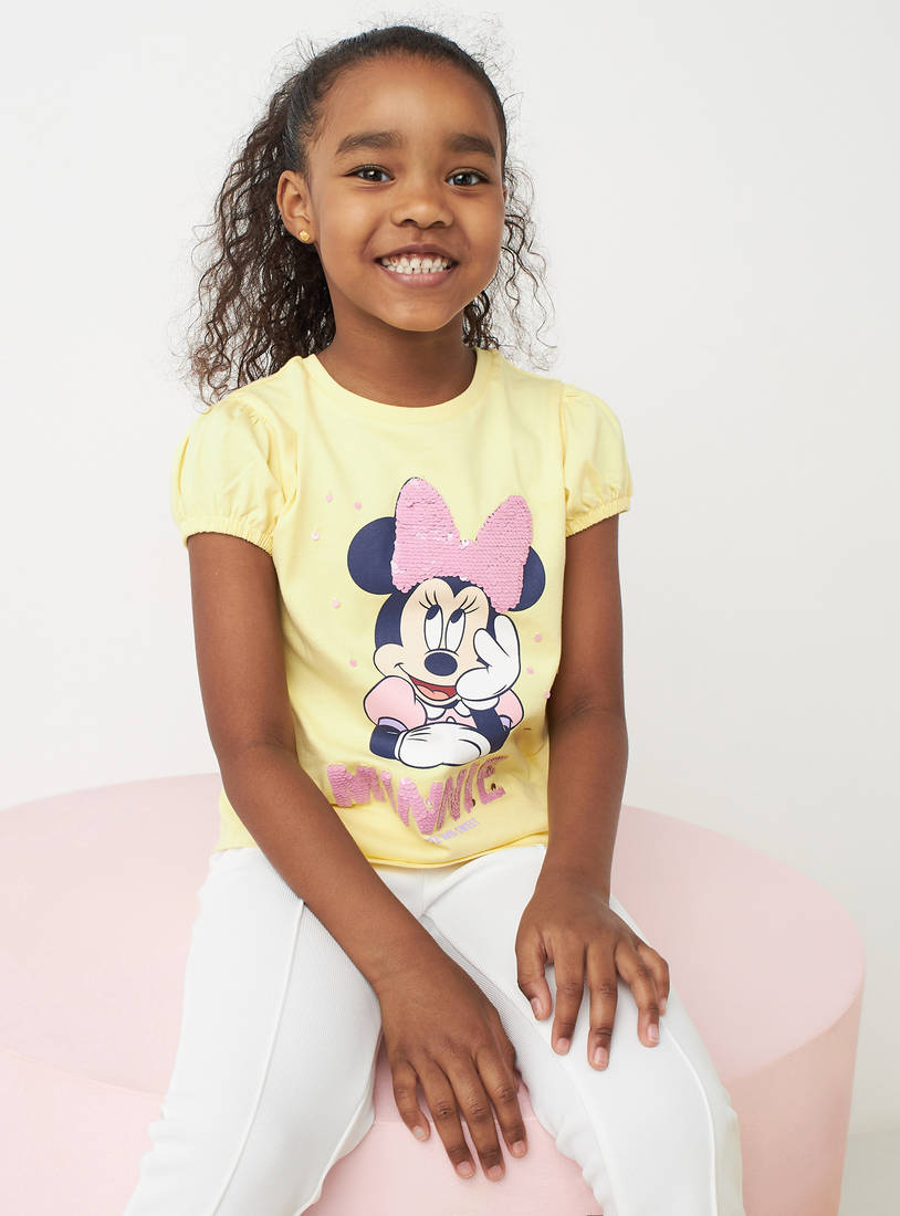 Minnie Mouse Sequin Embellished T-shirt-Tops & T-shirts-image-0