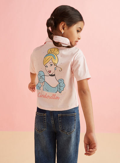 Cinderella Print Crop Shirt-Shirts & Blouses-image-0