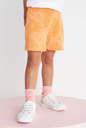 All-Over Pineapple Towelling Shorts-mxkids-girlstwotoeightyrs-clothing-bottoms-shorts-2