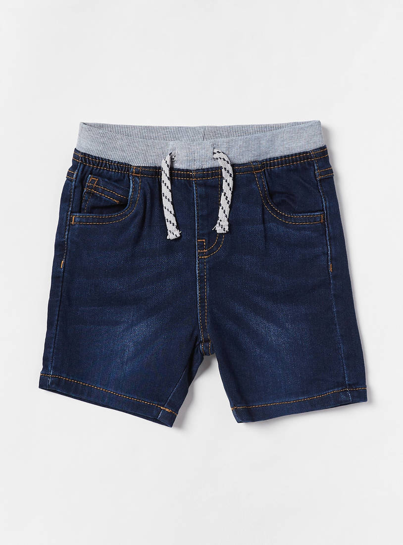Denim Pull-On Shorts-Shorts-image-0