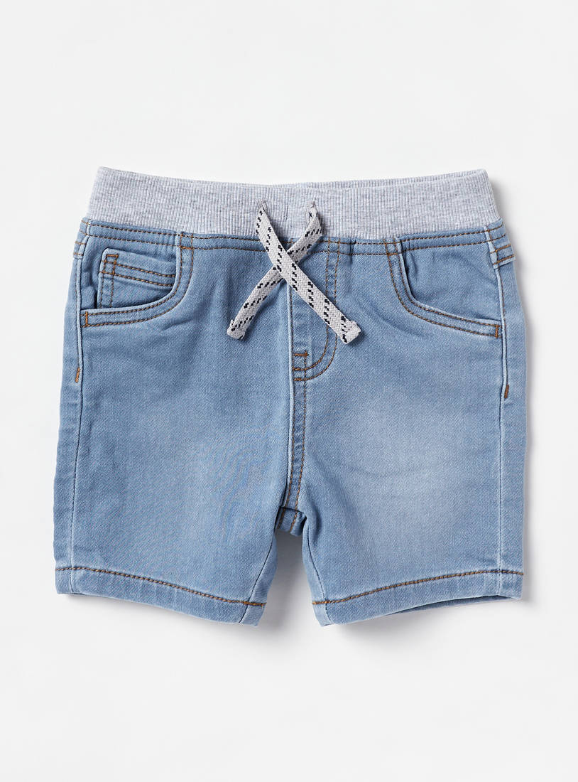 Denim Pull-On Shorts-Shorts-image-0
