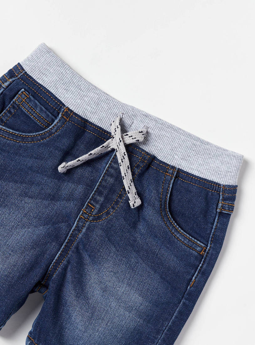 Denim Pull-On Shorts-Shorts-image-1