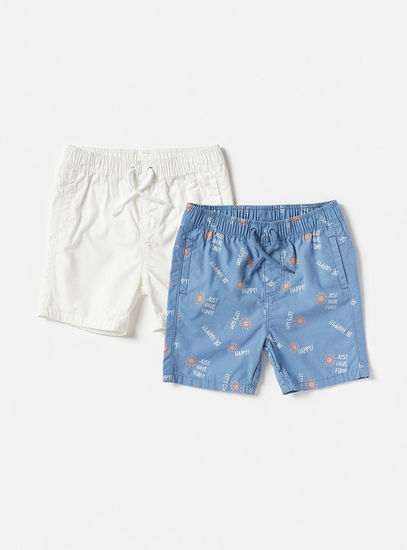 Set of 2 - Assorted Shorts with Drawstring Closure and Pockets-Shorts-image-0
