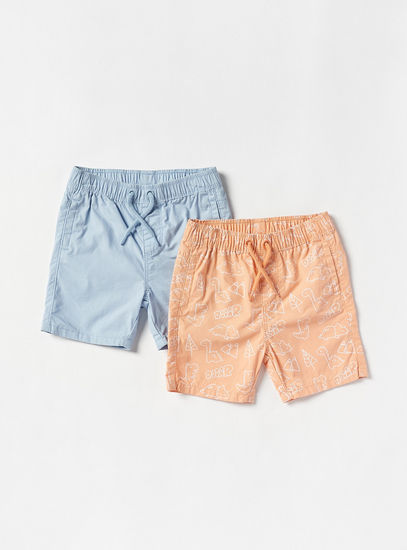 Set of 2 - Assorted Shorts with Drawstring Closure and Pockets-Shorts-image-0