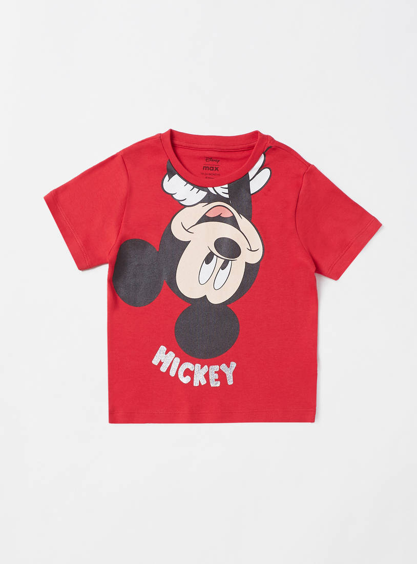 Mickey Mouse Print Pyjama Set-Pyjama Sets-image-1