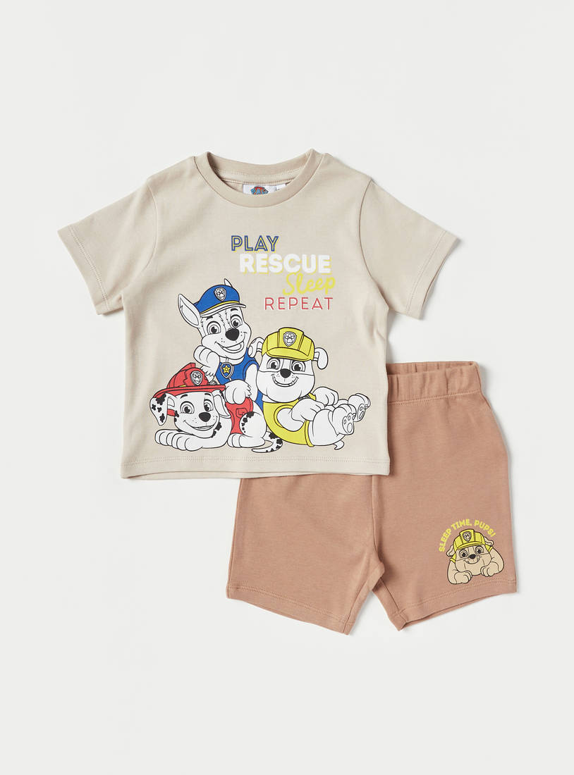 Paw Patrol Print T-shirt and Shorts Set-Sets & Outfits-image-0