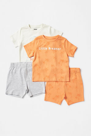 Pack of 2 - Printed T-shirt and Shorts Set