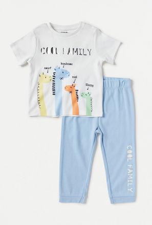 Printed Cotton Pyjama Set-mxkids-babyboyzerototwoyrs-clothing-nightwear-sets-3