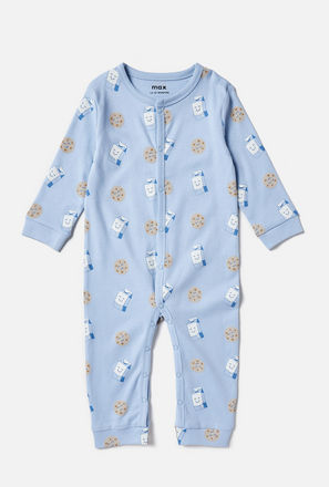 All-Over Milk and Cookie Print Sleepsuit