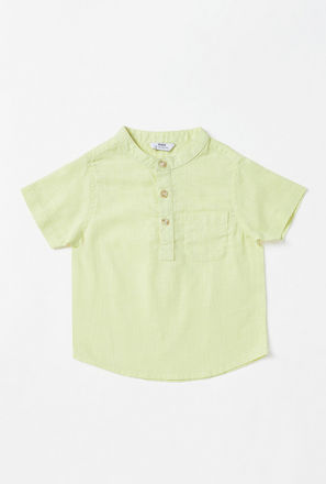 Plain Shirt with Mandarin Collar-mxkids-eid-babyboyzerototwoyrs-2
