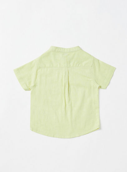 Plain Shirt with Mandarin Collar-Shirts-image-1