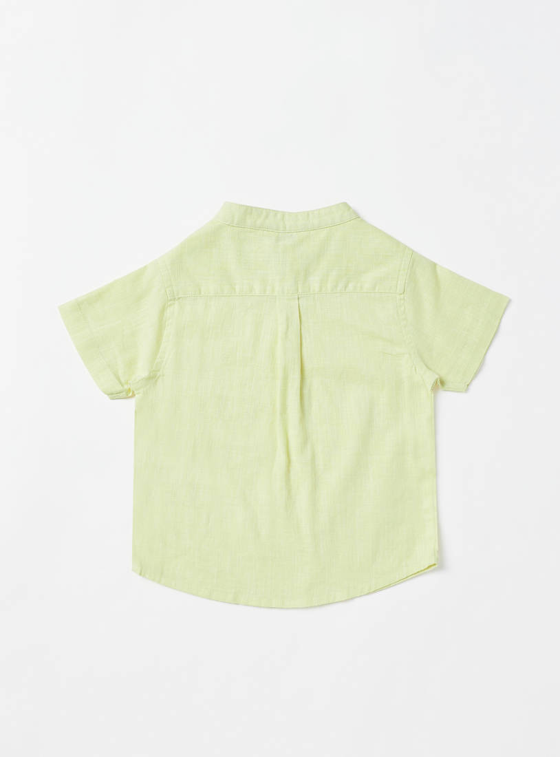 Plain Shirt with Mandarin Collar-Shirts-image-1