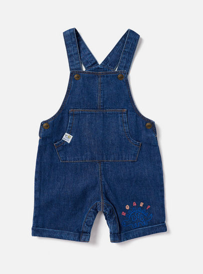 Striped T-shirt and Denim Dungaree Set-Sets & Outfits-image-1