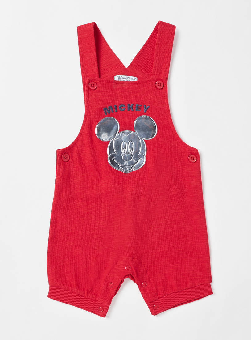 Mickey Mouse Print Dungaree and T-shirt Set-Sets & Outfits-image-1