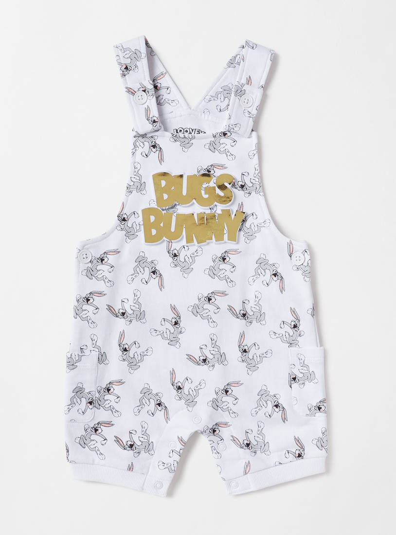 Bugs Bunny Print T-shirt and Dungaree Set-Sets & Outfits-image-1