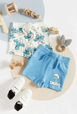 Pack of 2 - Baby Shark Print Better Cotton Shorts-mxkids-babyboyzerototwoyrs-clothing-bottoms-shorts-1