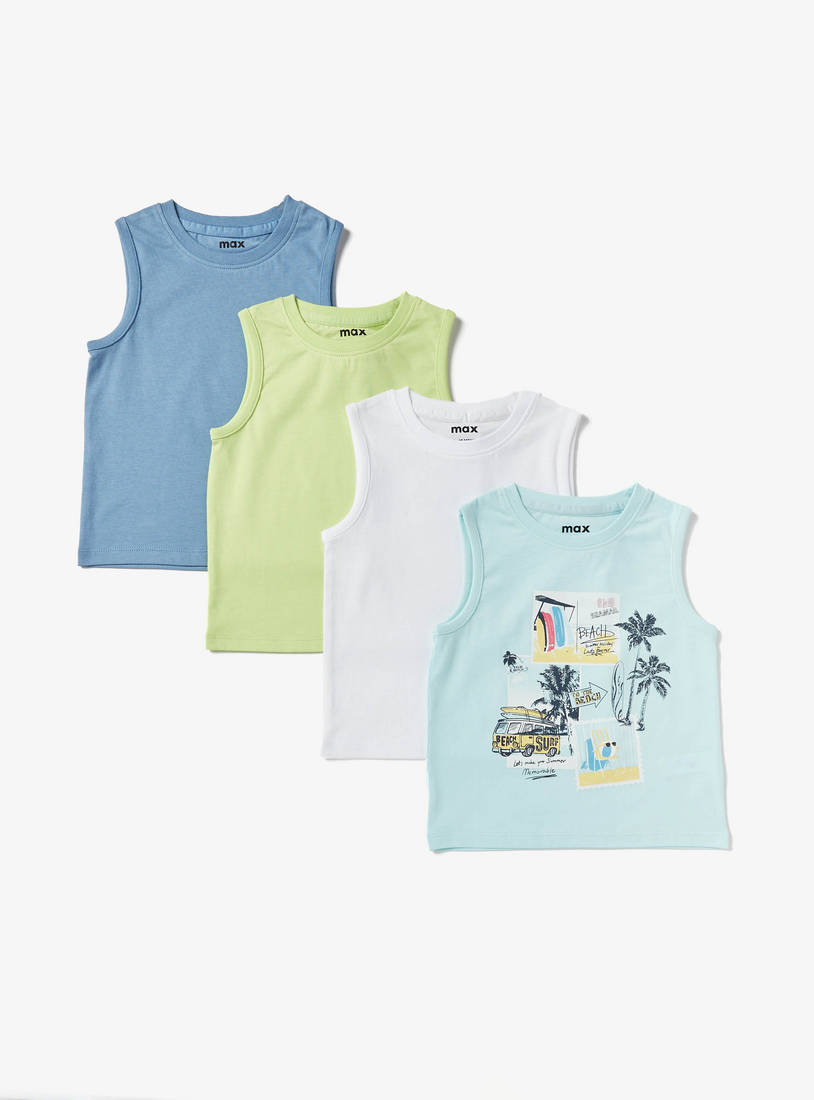 Pack of 4 - Assorted Sleeveless T-shirt-T-shirts-image-0