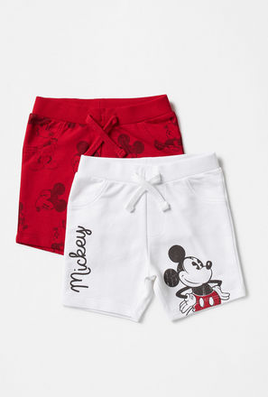 Pack of 2 - Mickey Mouse Print Shorts-mxkids-babyboyzerototwoyrs-clothing-character-bottoms-2